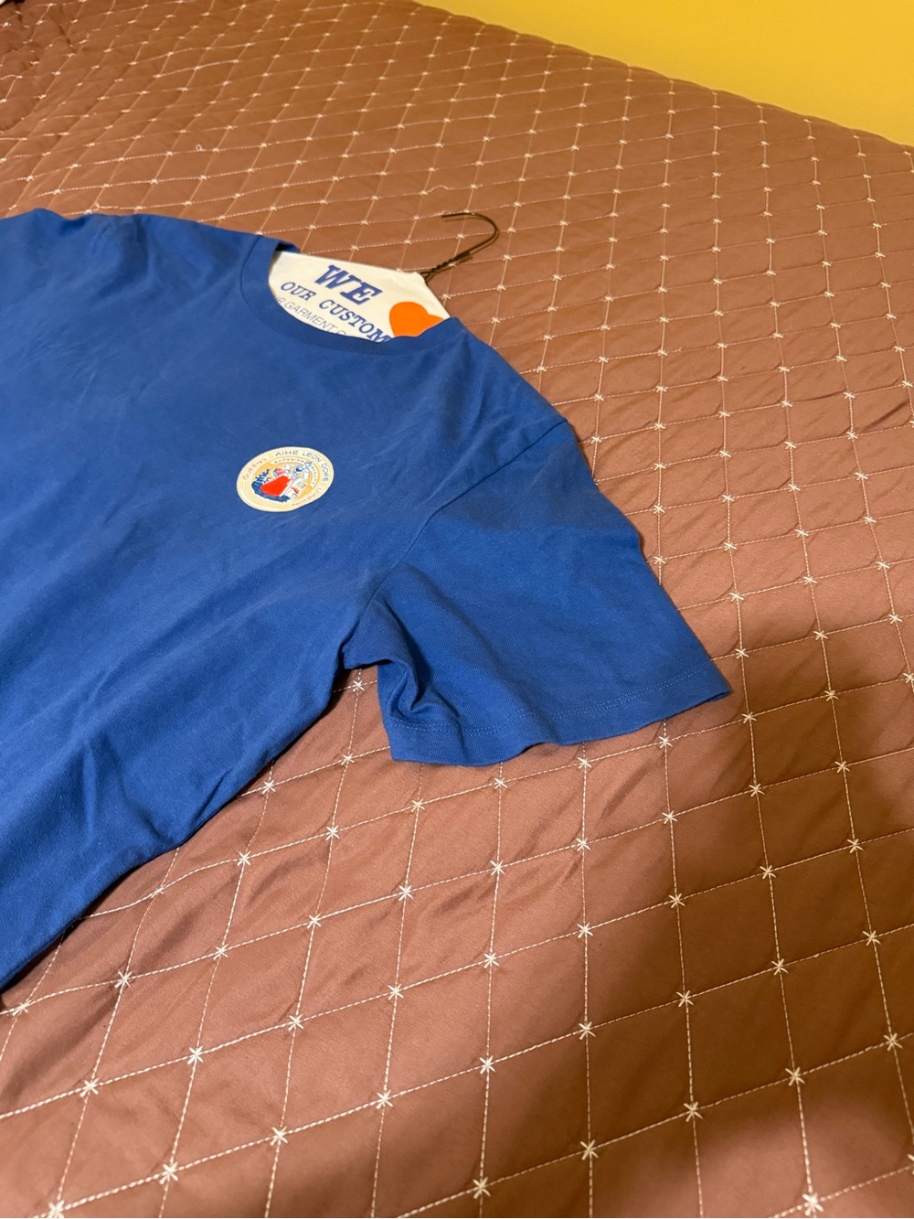 Aime Leon Dore Royal Blue Short-Sleeve Crewneck Tee with Chest Patch - Picture 3 of 7